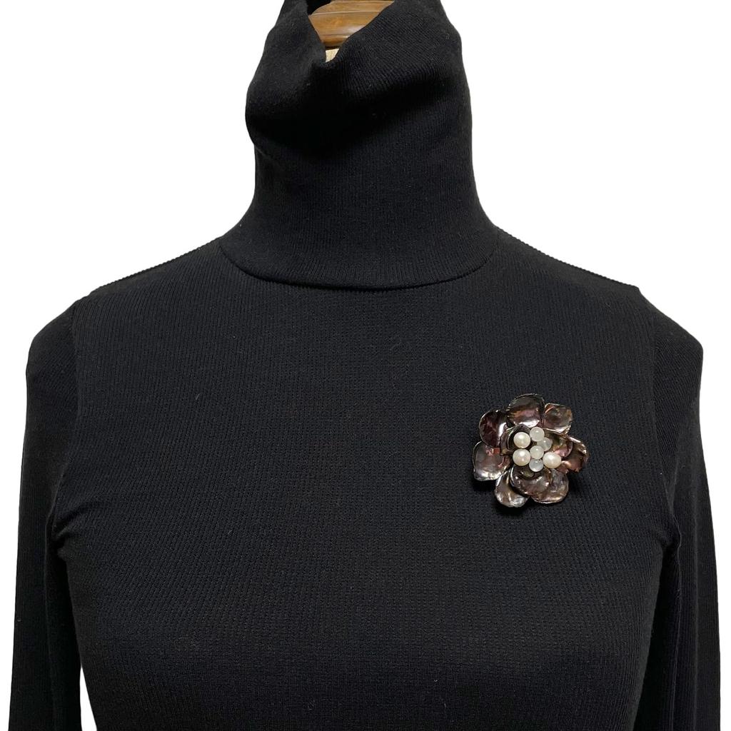 Пресноводный Жемчуг Коричневый Жемчуг Цветок Цветок Лунный Камень Брошь Клип Натуральный Камень Энергетический Камень A1119 [Вишня]