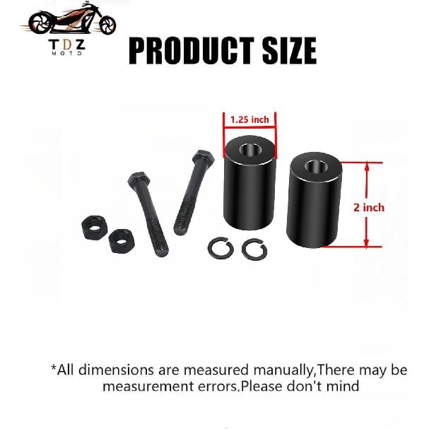 TDZ Пара Черный 2'' Дюйма Подъем Руля Райзеры Удлинитель Для Harley 1-1/4'' Рулей Черный Мотоциклетные Проставки