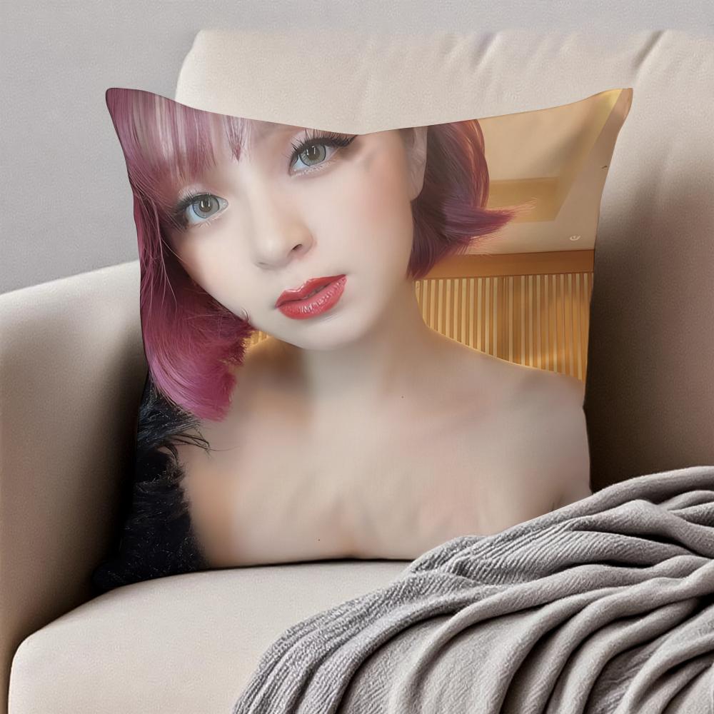popular female singer MMARiA Cushion Cover Pillowcase Antidustmite Invisible Zipper Short Plush Sofa Cushion