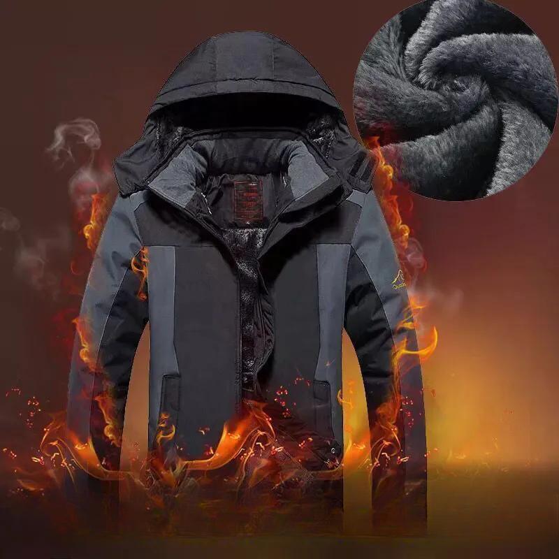 Мужские термальные парки больших размеров зимние куртки водонепроницаемое пальто ветровка куртка толстая защита от холода флисовые пальто Hombre