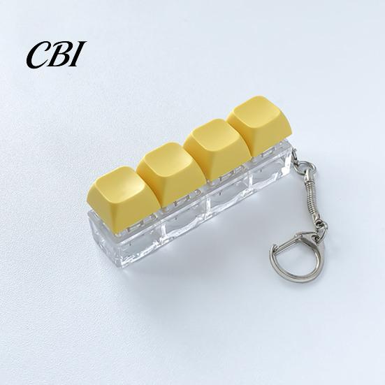 Anxiety Relief Finger Toy 3/4-Keys Keyboard Fidget Toy, Stress Push Button Sensory Gadget Clicker Keychain, Pocket Size Mechanical Portable