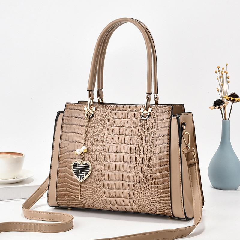 Luxurious High-end Crocodile Pattern Handbag Stylish Shoulder Bag Versatile Casual Tote With Large Capacity For Moms