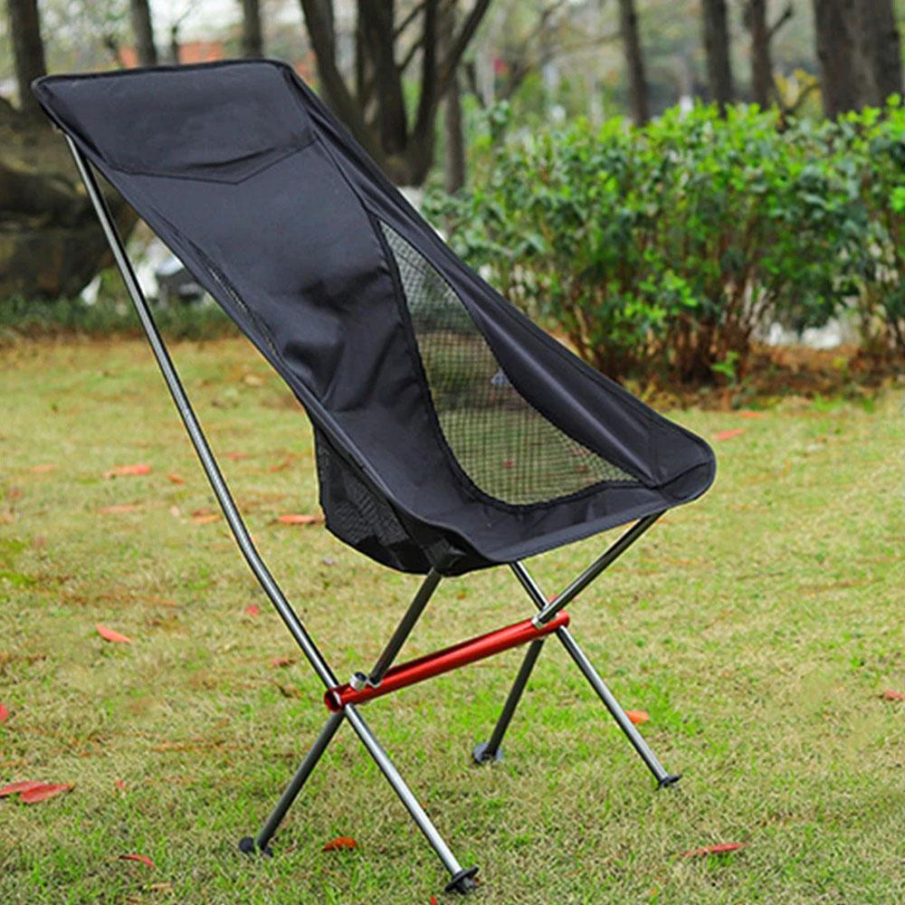 Уличный кемпинговый стул Moon Chair из алюминиевого сплава, переносной складной стул для походов, пикника, рыбалки, табурет со спинкой, домашняя садовая мебель.