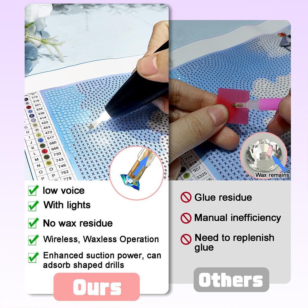 Vacuum Diamond Art Pen Cordless Diamond Art Painting Pen Diamond Art Accessories for Adults Gift for Dimond Art Fans