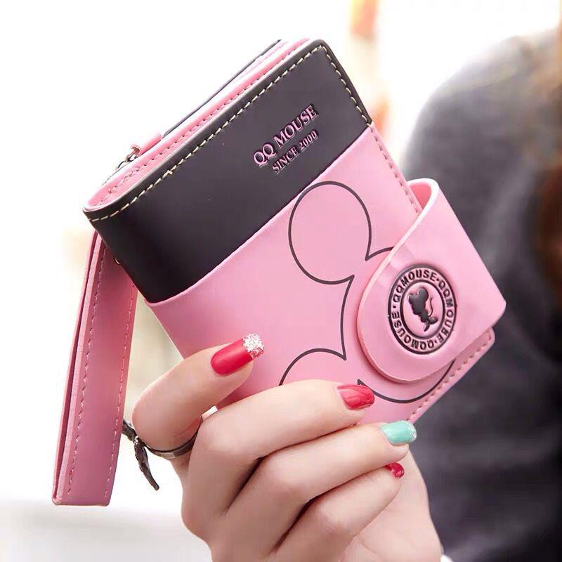 Korean Style 2025 PU Leather Cartoon Zipper Folding Wallet - Multifunctional Student Handbag & Coin Purse