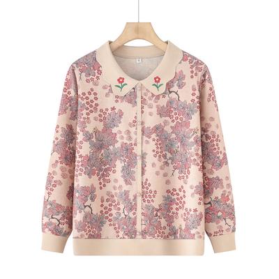 Весенняя трикотажная рубашка в иностранном стиле, тонкий топ, женская футболка с длинным рукавом для весны и осени для женщин среднего и пожилого возраста