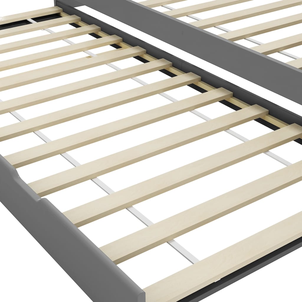 Pull Out Sofa Bed Frame Gray Pine Wood 90*200 cm