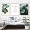 Скандинавские креативные английские листья, зеленые растения, холст, живопись, искусство, абстрактный принт, плакат, картина, настенное украшение для гостиной, кабинета