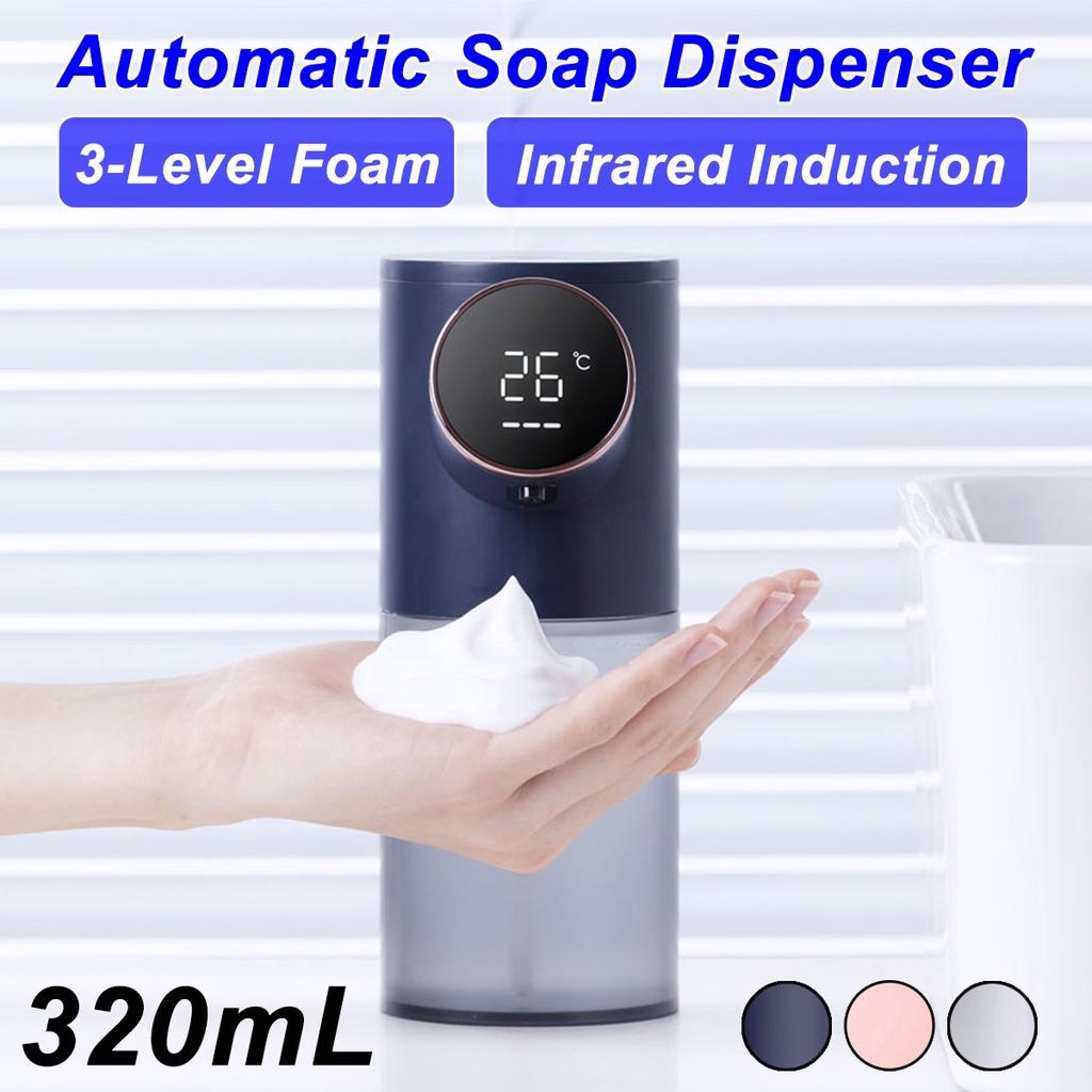 3 Вт 320 мл Перезаряжаемый Автоматический Диспенсер для Мыла с Инфракрасным Датчиком, Водонепроницаемый Диспенсер для Мыла с Цифровым Дисплеем