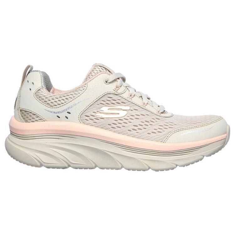 Skechers Свободный крой Dlux Walker Амортизирующие Нескользящие Прочные Низкие Кроссовки для Бега Женская кроссовка Кремовый 149023-NTPK