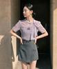 ROEM See-Through Ribbon Tie Blouse Rmblg26Rt5