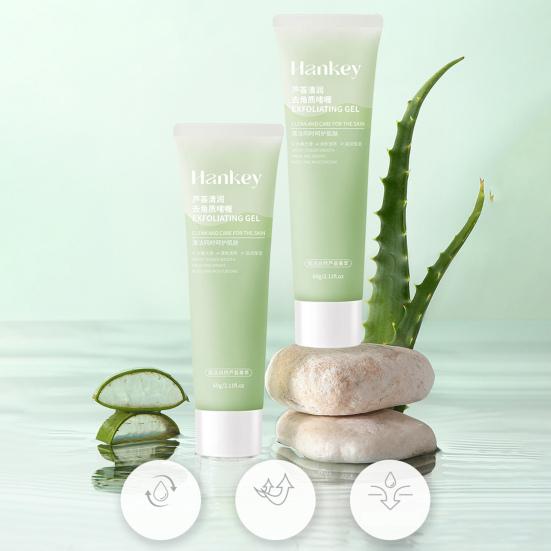 Aloe Vera Exfoliating Gel Mild & Non-irritating Face Cleanser Soothing Skin Deep Cleansing Pore Blackhead Remover Gel To Balance Water & Oil