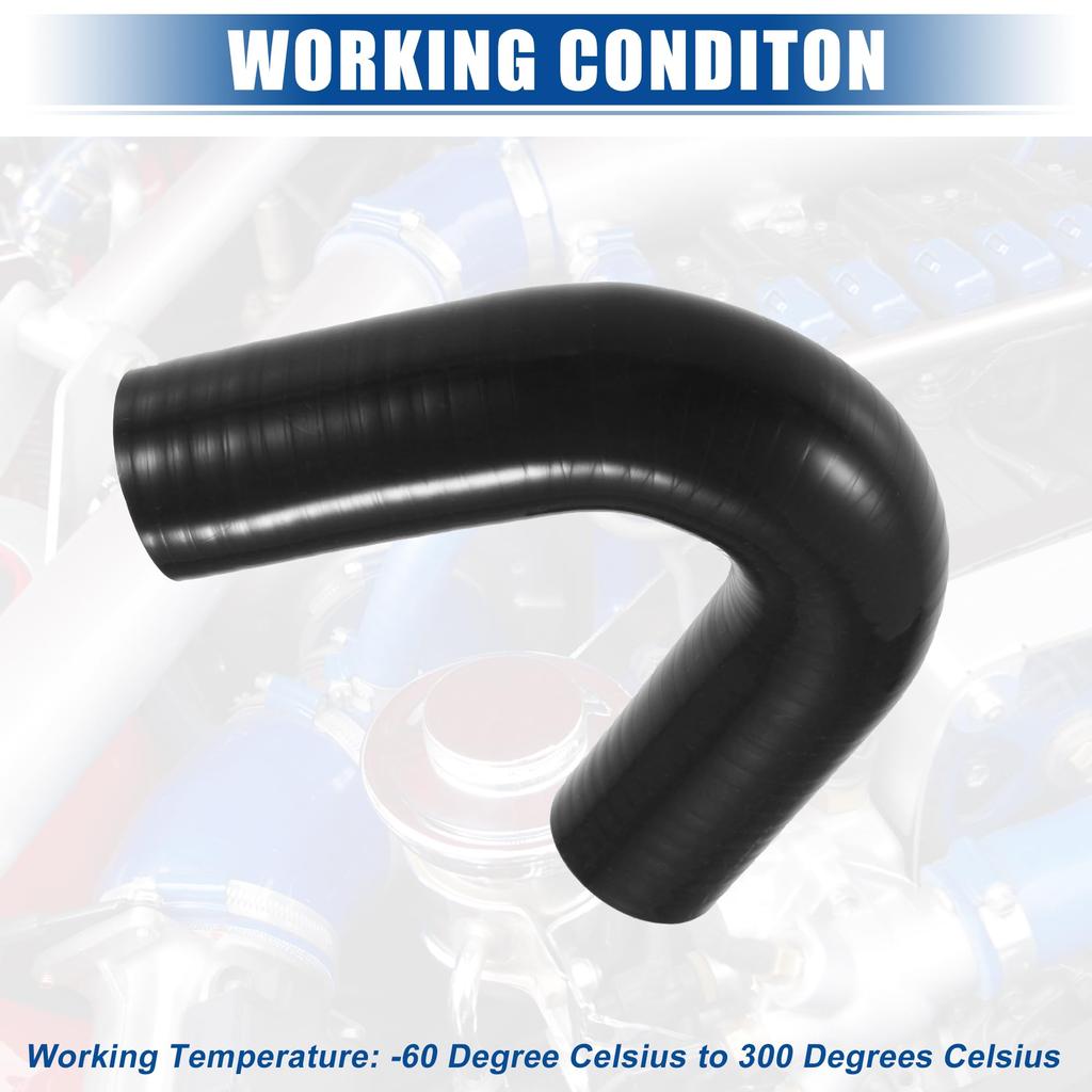 X AUTOHAUX Silicone Reducer Hose Pipe Bend Turbo Intercooler 135 Degree Elbow Inner Diameter 28mm Black