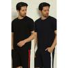 Black-navy Blue Men's Basic Slim Fit 2-pack Pajama Top