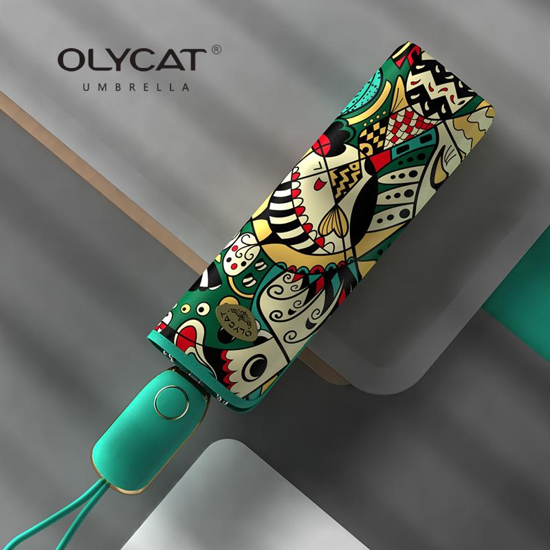 OLYCAT новый роскошный зонт для женщин, летний УФ-зонтик, ветрозащитный прочный плоский складной автоматический зонт, бесплатная доставка