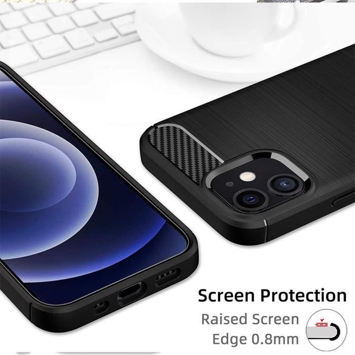 Protective Case - PROSHOP - for iPhone 12 Mini - Carbon Fiber Effect - Flexible - Black