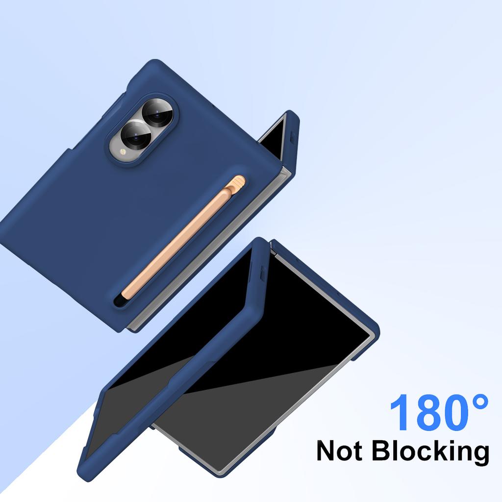 Для Samsung Galaxy Z Fold8 Чехол роскошное ощущение кожи складной встроенный слот для стилуса с закаленной пленкой Чехол для ZFold 8 WIDE Funda