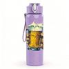 1PC Hand Hold Beer Mug Drink Print 750ml Color Plastic Sports Water Bottle Leakproof Flip Straw Lid Suitable for Sports Office Home Use