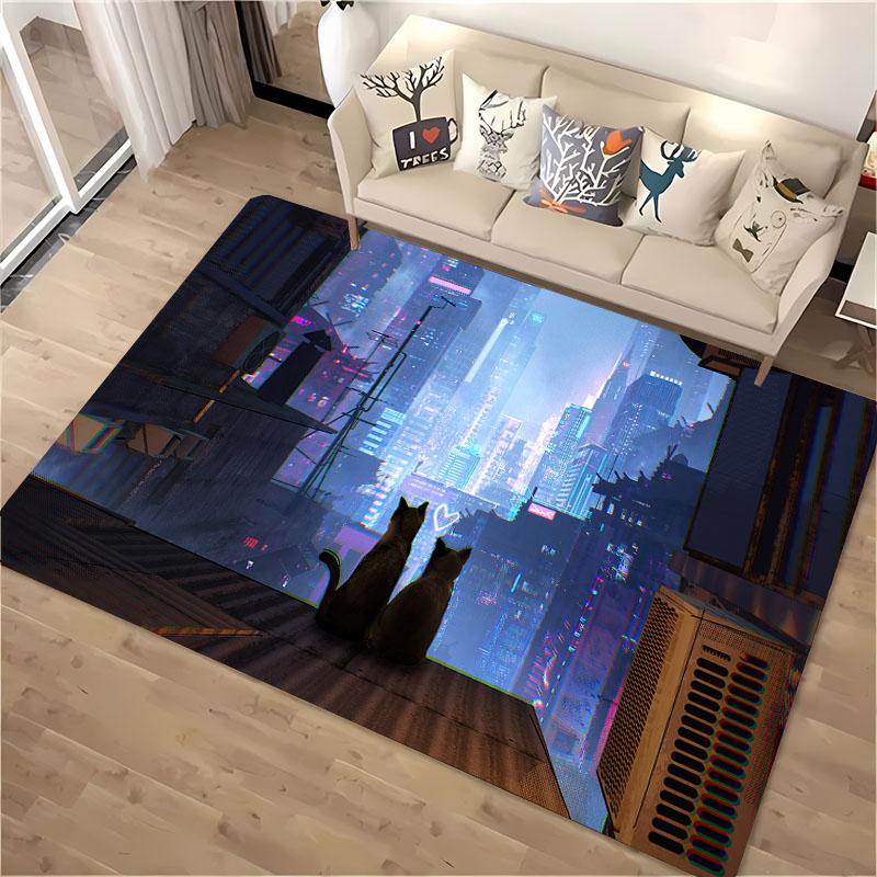 Ковры с 3D-печатью кошек для дома, гостиной, детской спальни, дивана, придверный коврик, кухонные напольные коврики, противоскользящий декор, подарок