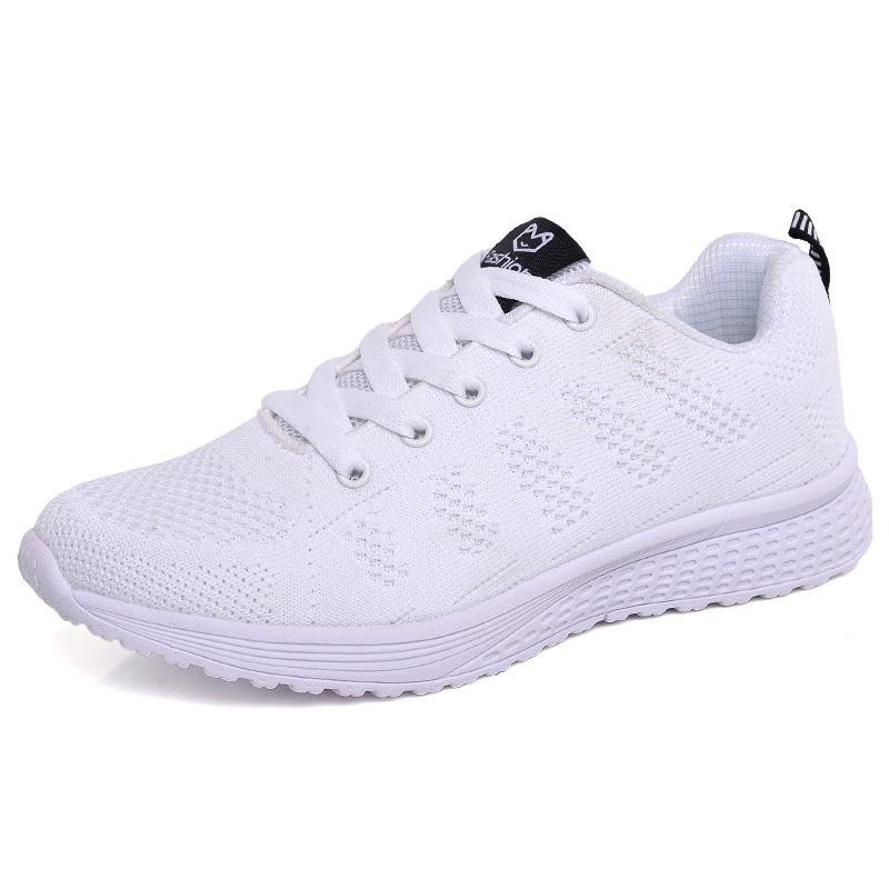 Fashion Women Casual Shoes Fashion Breathable Walking Mesh Lace Up Flat Shoes Sneakers Women 2024 Tenis Feminino Pink Black White