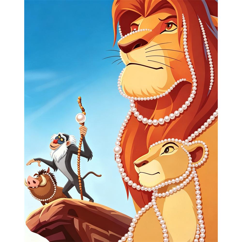 Disney DIY Pearl Painting The Lion King Creative Pearl Style Decorative Painting Creative Ornaments Friends Gifts Desktop Displays Home Decoration
