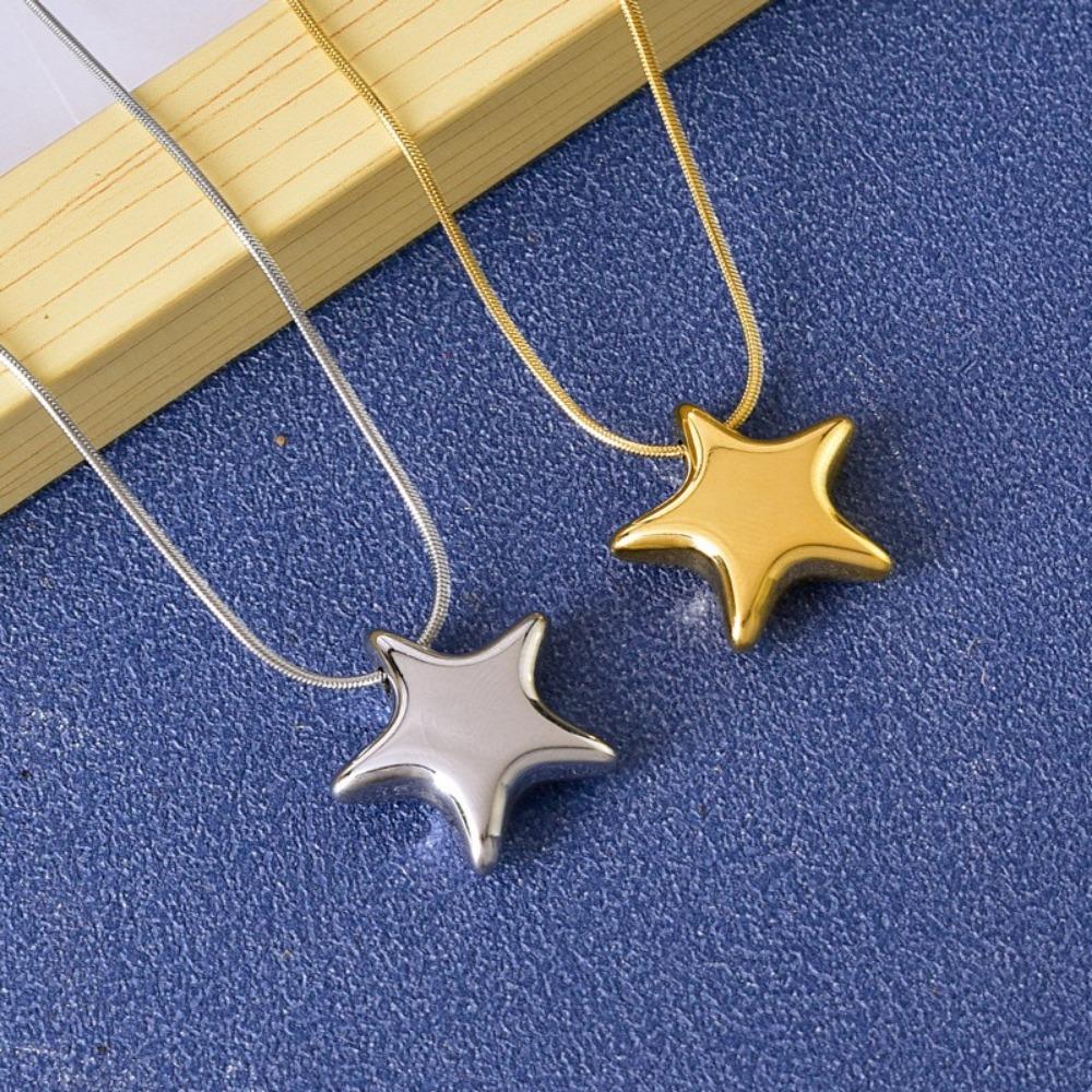 Non Fading Star Necklace Hanging Collarbone Chain Unique Gold Pendant  Women's Jewelry Gift