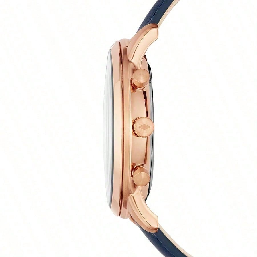 Fossil Мужские часы 44 мм Neutra Хронограф Синий кожаный ремешок FS5454