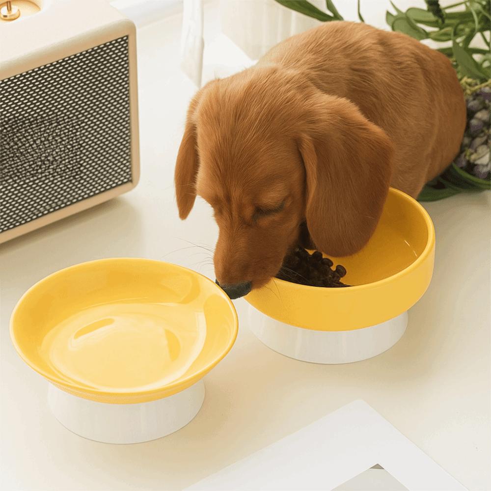 Ceramic Cat Bowl Cute Dog Food Feeding Basin Creative Pet High Foot Bowl  Water Container
