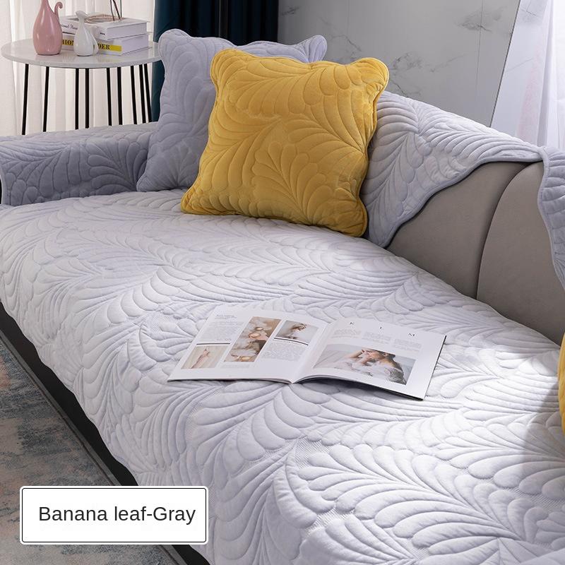 Подушка для дивана, универсальная кожа для всех сезонов, нескользящая, простая утолщенная подушка для сиденья в скандинавском стиле, зимний плюшевый чехол, полотенце на спинке