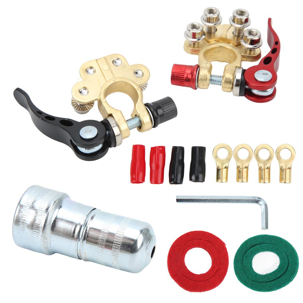 2PCS Battery Terminal Connector Quick Release for SAE JIS A Type Post for Vans Cars Trucks