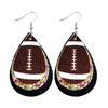 Rugby Drop Leather Earrings Multi-Layer Christmas Earrings