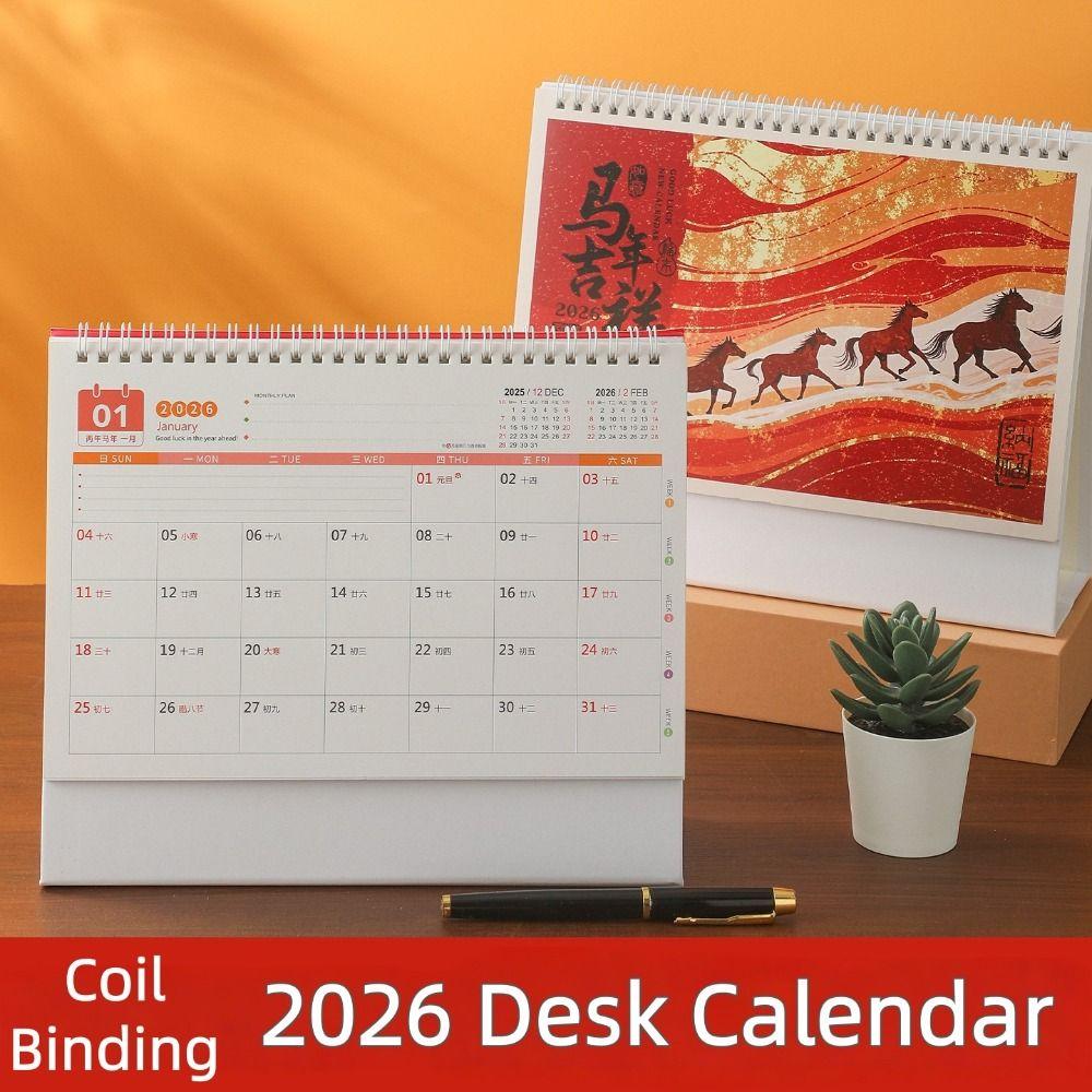 Chinese New Year Style 2026 Desk Calendar Month Date Display Monthly Planner Office Use