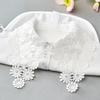 Модный белый черный кружевной воротник с искусственным воротником для женщин с цветочным принтом, женский шифоновый воротник с полуворотником, съемные воротники для женщин, свитер