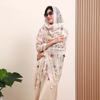 Breathable Thin Large Shawl Frog Button Sunscreen Headscarf Sweet Women Floral Scarf  Vacation