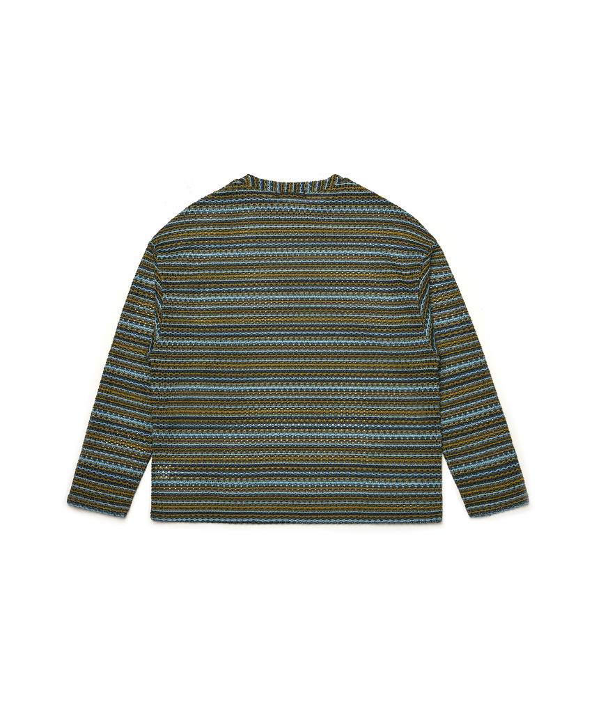 C WEAR BY THE GENIUS Прозрачный вязаный пуловер цвета хаки