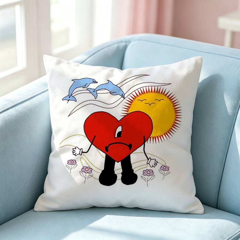 Singer El Conejo Album Logo Square DoubleSided printed Pillow Case Bedroom Bedside Pillow Sofa Cushion Cover