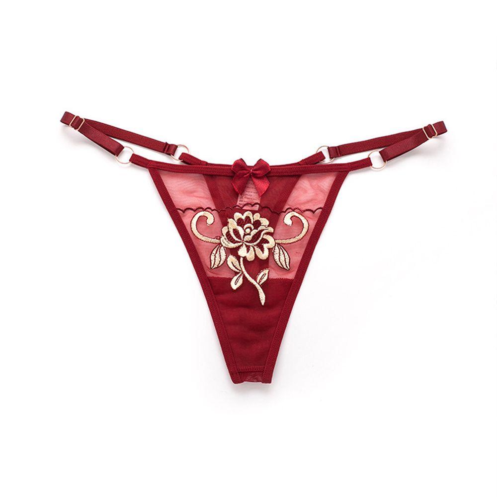 Girls Low waist Intimates Women  T-back Seamless  Briefs Ladies Bandage Thongs Lace Bow Panties