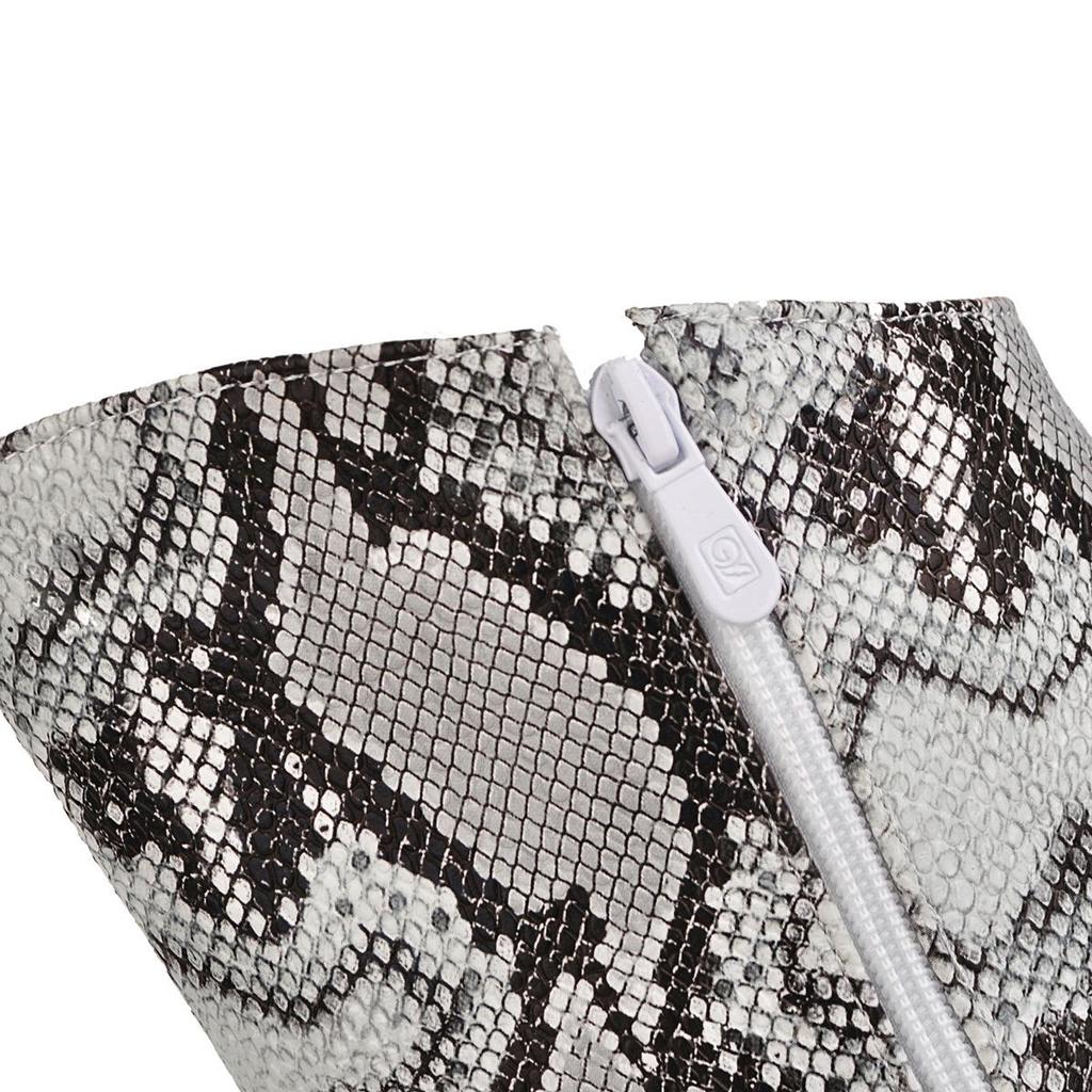 Q/Women's High Heel Boots Sexy Snake Skin Pattern Thick Heel Women's Boots Autumn and Winter New Large Size Boots