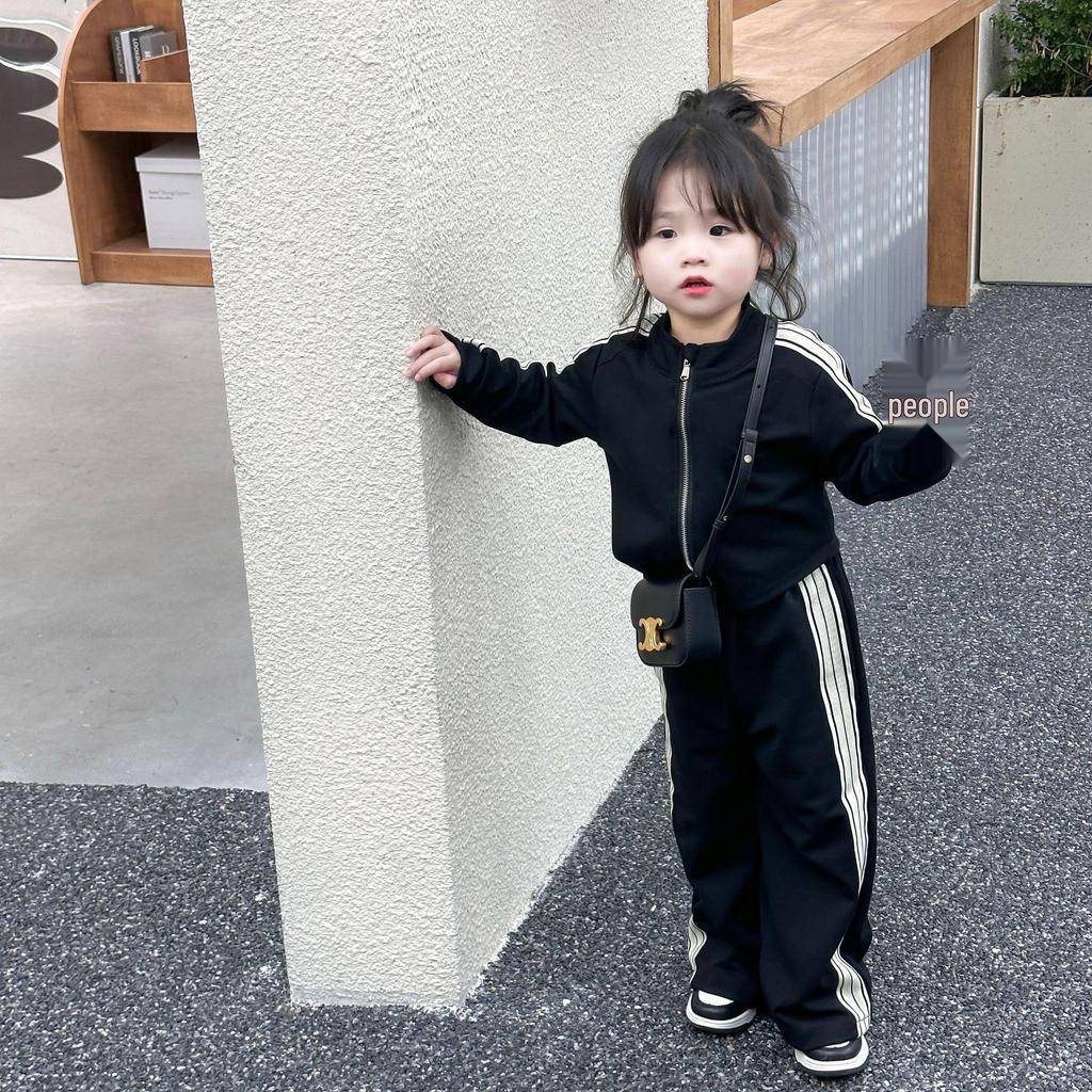 2025 Весна/Осень Корейский Стиль Девочки Мода Комплект Спортивный из Двух Предметов с Длинным Рукавом