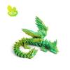 3D Printed Dragon Colorful Gem Dragon Figurines Movable Joint Rotatable Articulated Dragon Crafts Desktop Western Style Ornament