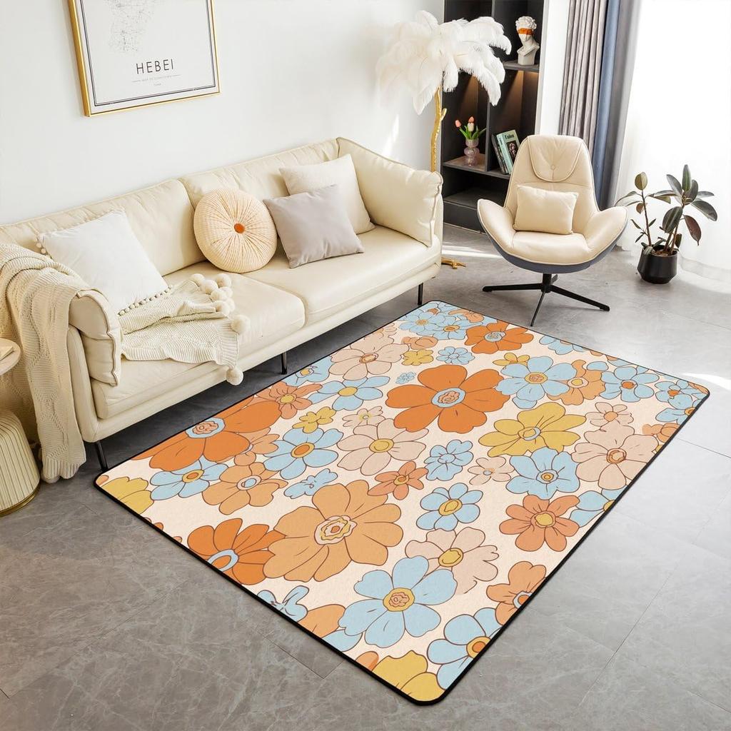 Leopard Area Rug Cheetah Red Black Geometric Rugs Mat for Living Room Bedroom Decorative Animal Print Carpet Non Slip Safari