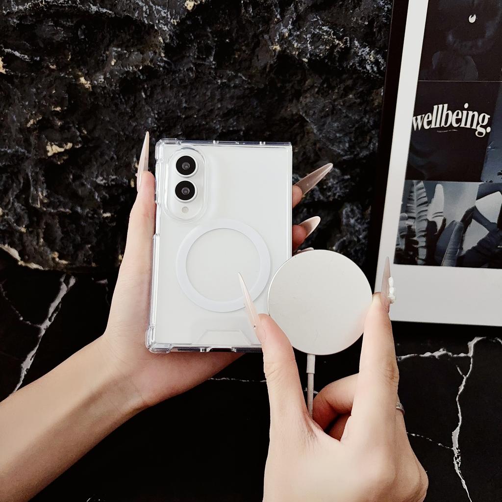 Прозрачный магнитный противоударный чехол для телефона Samsung Z Fold8 Fold8 Широкий для Magsafe Защита краев Износостойкий Гибкий чехол