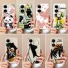 Противоударный чехол для телефона для Vivo Y100 Y20 Y21 Y22 Y31 Y33 Y35 Y52s Y53s Милые узоры с черным котом, собакой, космонавтом Модная накладка для Vivo Силиконовая задняя крышка