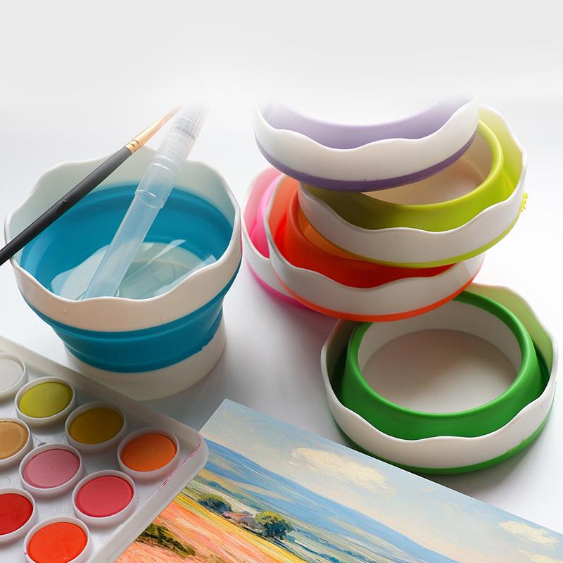 Силиконовое складное ведро для маникюра, мытья, ведро для кистей для рисования, ведро для акварели, инструменты, портативный стакан для мытья кистей