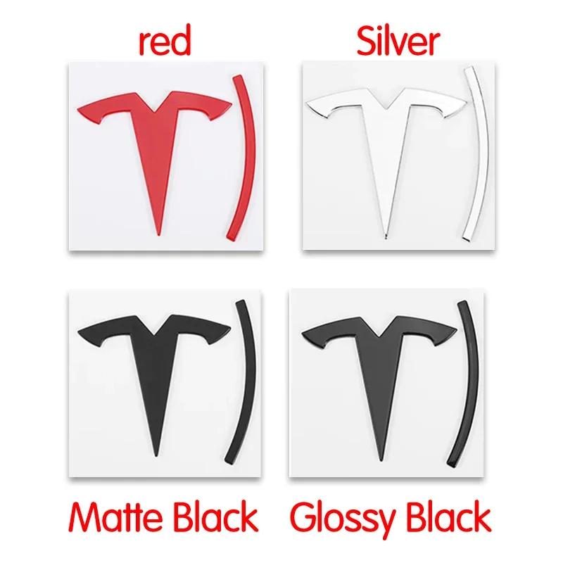 CQPKJ1 For Tesla- Car Front Emblem Rear Trunk Emblem Suitable for Model 3 Mode Y metal logo replacement rear and rear logos blackening