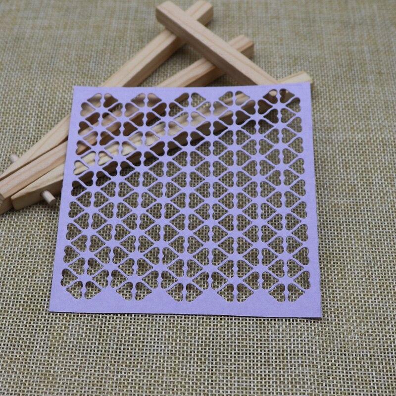 Square Frame Heart Background Metal Cutting Dies Scrapbooking Craft Die Cut Embossing Card Making