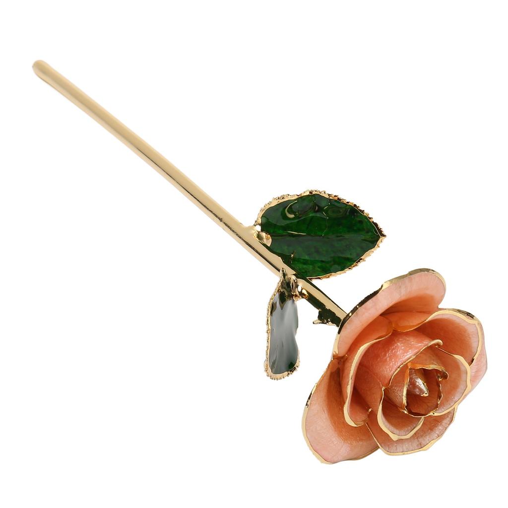 Gold Dipped Rose 24K Gold Plated Dipped Rose with Stand for Valentine " S Day and Anniversary Pink