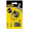 Tournevis porte-embouts boule bimatière STANLEY - 0-66-357 - 6 embouts inclus