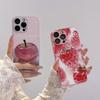 For iPhone 15 Pro Case Mirror Painted Fruit Pattern TPU+Acrylic Phone Cover