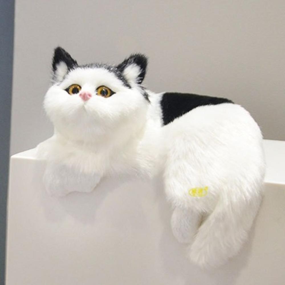 Furry Simulation Cat Hanging Ornament Realistic Fake Cat Model  for Desktop Decor